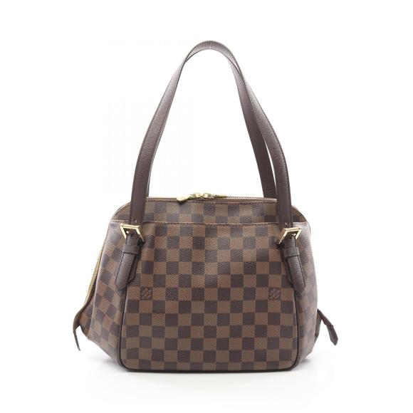 Louis Vuitton Belem Damier Ebene Brown Shoulder Bag Leather Brown - Picture 1 of 7